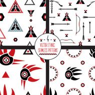 Vector Ethnic seamless patterns Texture with elements of Indian design