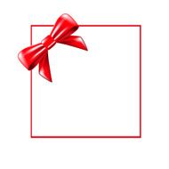 Card with a bow Vector illustration