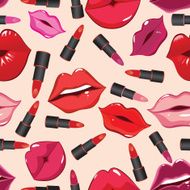 Red seamless kiss lip background