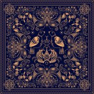 Square ornamental pattern with flowers N5