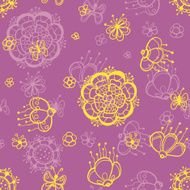 Hand drawn seamless abstract floral pattern N2