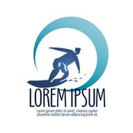 surfing vector logo design template sports or surfer icon