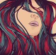 Woman&#039;s face with detailed hair