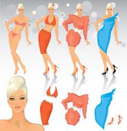 Fashion model with costume set