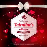 Happy Valentines day typographical glow holiday background with shining soft N24