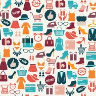 background with colorful shopping icons N2