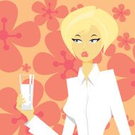 Woman with a glass of milk