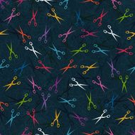 Vector seamless background with colorful scissors