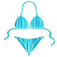 Watercolor blue beach swimsuit