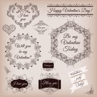 Collection of calligraphic frames and banners
