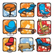 Furniture Illustrations IX Chairs (Vector)