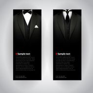 Business cards with elegant suit and tuxedo N2
