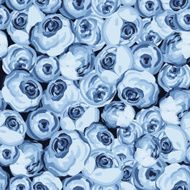 Painted flower seamless pattern with blue roses