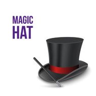 Magician Top Hat with stick Vector N2