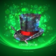 Magician Top Hat with magic particles Vector N6