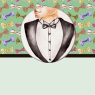 Fashion background with bow tie gentleman N4