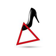 shoes in the warning sign vector illustration