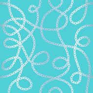 Golden chains on white background seamless pattern