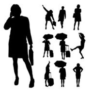 Vector silhouette of businesswoman N26