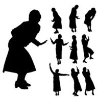 Vector silhouette of women N97