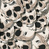 Grunge seamless skulls pattern