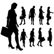 Vector silhouette of businesswoman N27