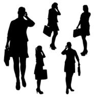 Vector silhouette of businesswoman N28