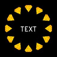 Yellow diamonds in shape of circle