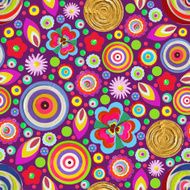 Seamless fantasy flower plant vector pattern cheer up background N2