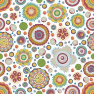 Seamless fantasy flower plant vector pattern cheer up background N4