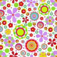 Seamless fantasy flower plant vector pattern cheer up background N6