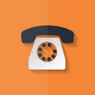 Retro telephone web icon Flat design