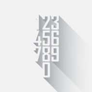 numbers set with shadow
