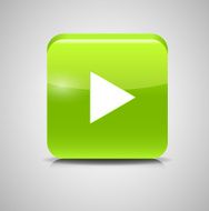 Glass Button Media Icon Vector Illustration
