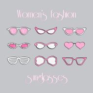 Women fashion isolated sunglasses set N3