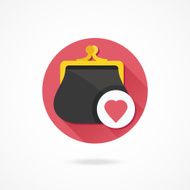 Vector Purse and Heart Shape Icon
