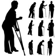 Vector silhouette of old people N24