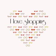 Heart from stylish fashion sunglasses