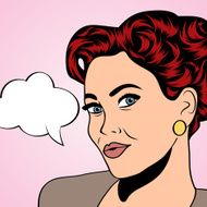 pop art retro woman in comics style N7