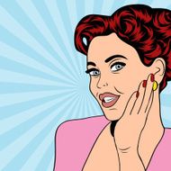 pop art retro woman in comics style N9