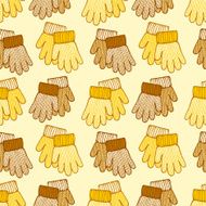 Seamless pattern with colorful stylized knitted mittens