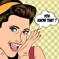 popart retro woman in comics style N8