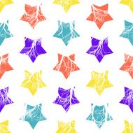 Abstract Colorful Stars Seamless Pattern Vector N3