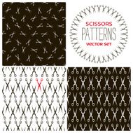 Set of monochrome scissors backgrounds