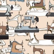 Sewing mashines seamless pattern