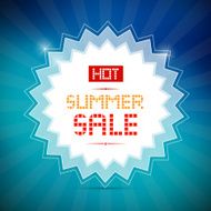 Hot Summer Sale Title on Vector Blue Background