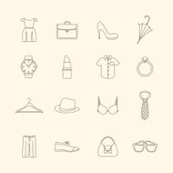 Fashion and clothes accessories icons N2