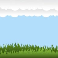 Vector design background elements - grass and clouds ground sky