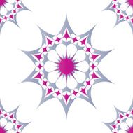 flower and star combined ornamental seamless pattern