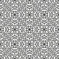 Black graphic flower pattern on white background